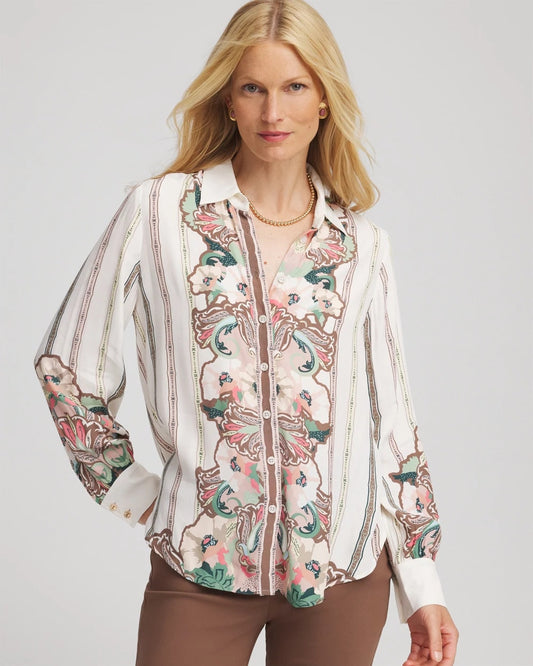 Chico's Women | Silky Classic-Fit Shirt ECRU