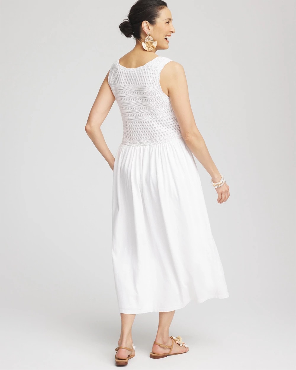Chico's Women | Crochet-Bodice Maxi Dress ALABASTER