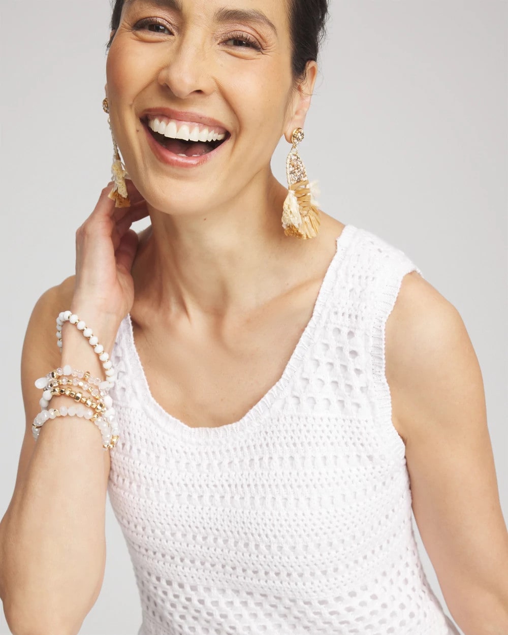 Chico's Women | Crochet-Bodice Maxi Dress ALABASTER
