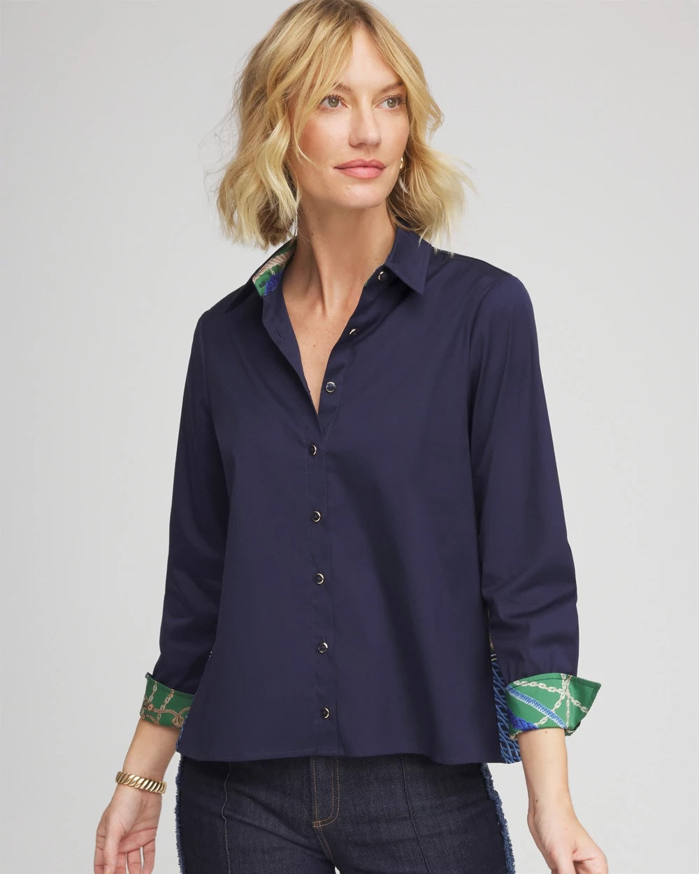 Chico's Women | Rope Status Nautical Shirt PASSPORT BLUE