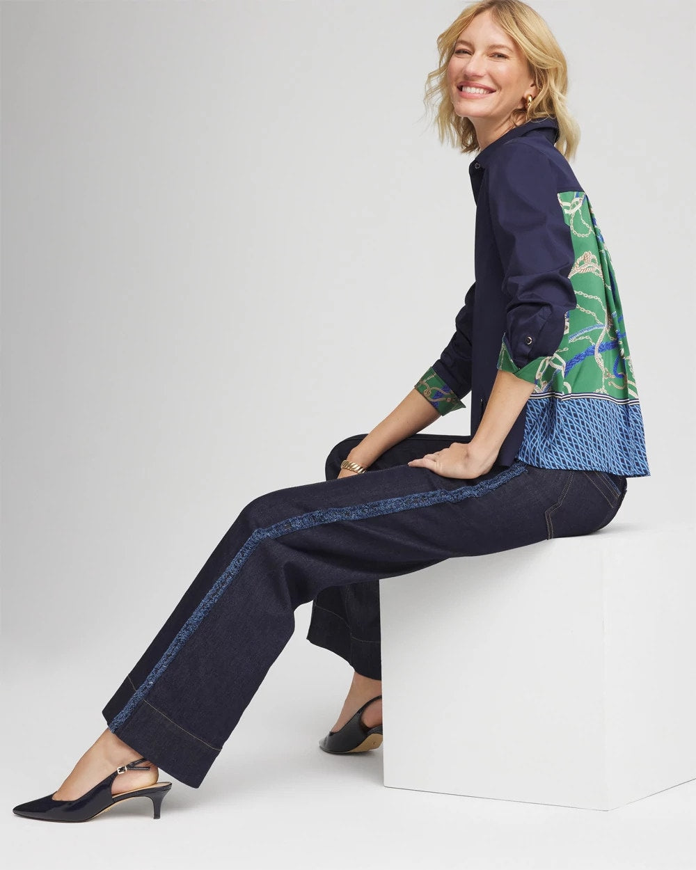 Chico's Women | Rope Status Nautical Shirt PASSPORT BLUE