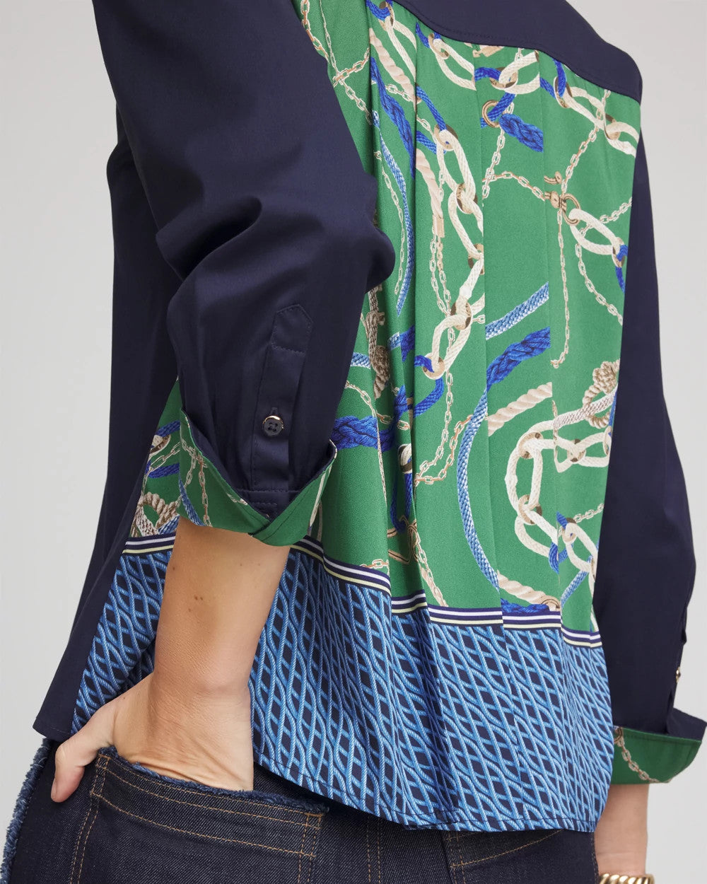 Chico's Women | Rope Status Nautical Shirt PASSPORT BLUE