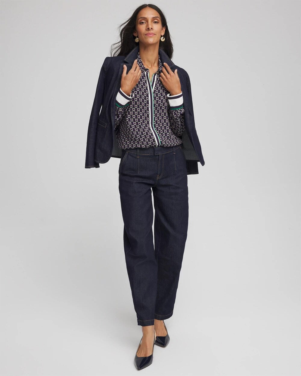 Chico's Women | Faux Silk Twill Shirt PASSPORT BLUE