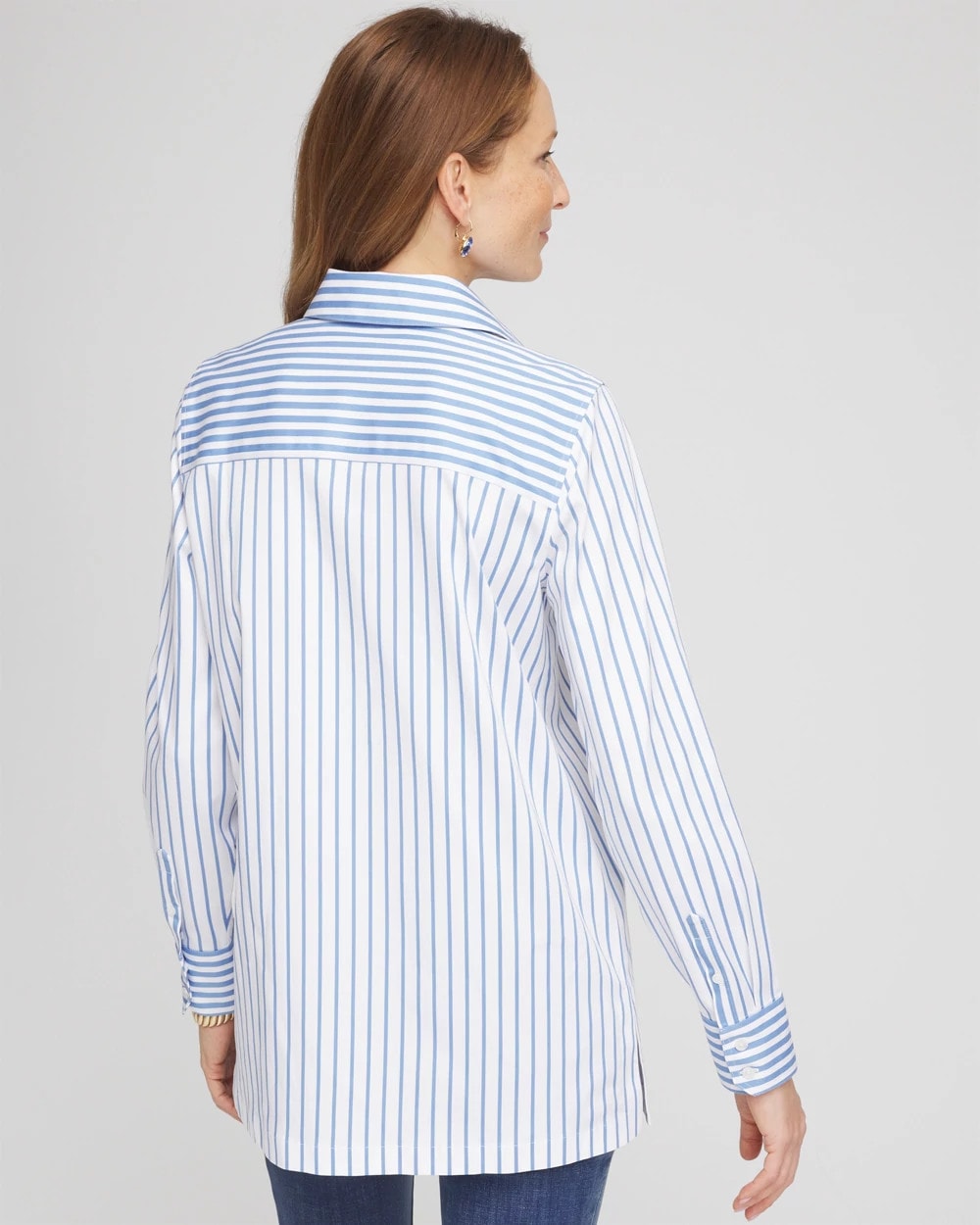 Chico's Women | No Iron™ Stripe Mix Tunic TIDAL BLUE