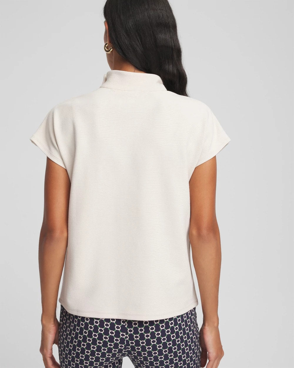 Chico's Women | Ottoman Cap Sleeve Tee WHITE TRUFFLE