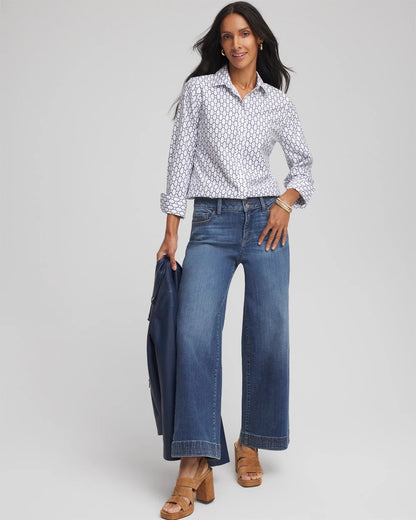 Chico's Women | No Iron™  Chain Connection Shirt PASSPORT BLUE