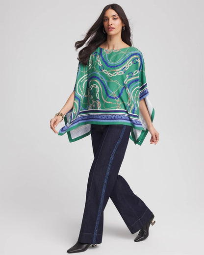 Chico's Women | Rope Relic Poncho JARDIN GREEN