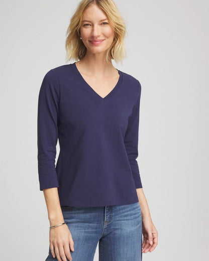 Chico's Women | 3/4 Sleeve Perfect Tee PASSPORT BLUE