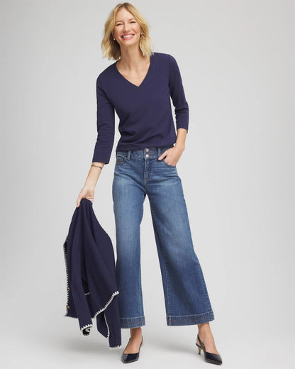 Chico's Women | 3/4 Sleeve Perfect Tee PASSPORT BLUE