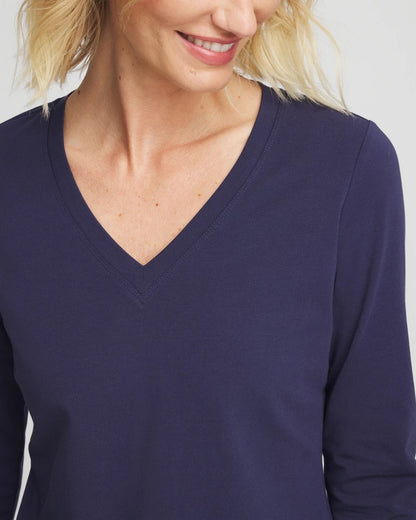 Chico's Women | 3/4 Sleeve Perfect Tee PASSPORT BLUE