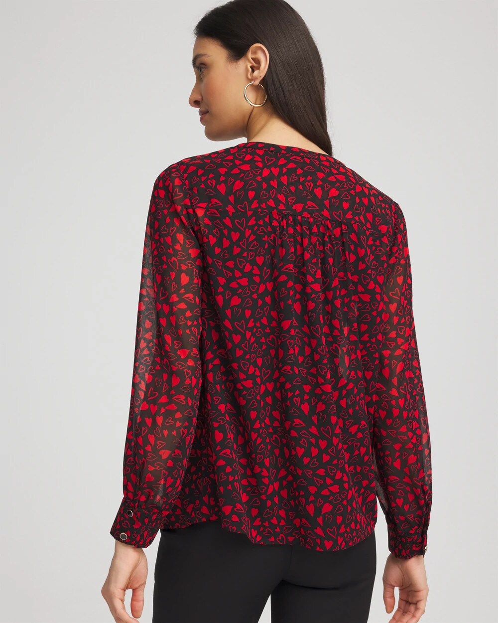 Chico's Women | Lover Girl Georgette Blouse LOVE LETTER RED