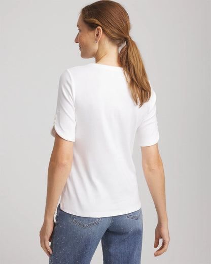 Chico's Women | Short Sleeve Pima Tee ALABASTER