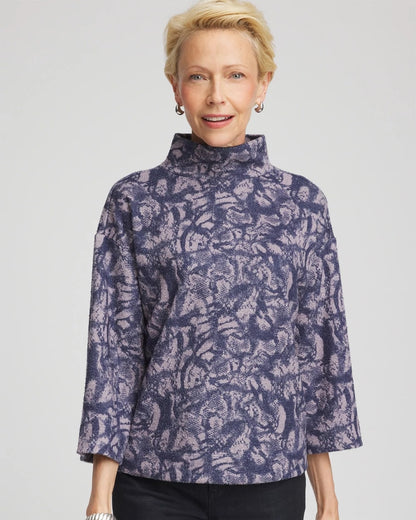 Chico's Women | Animal Cozy Turtleneck INDIGO SKY