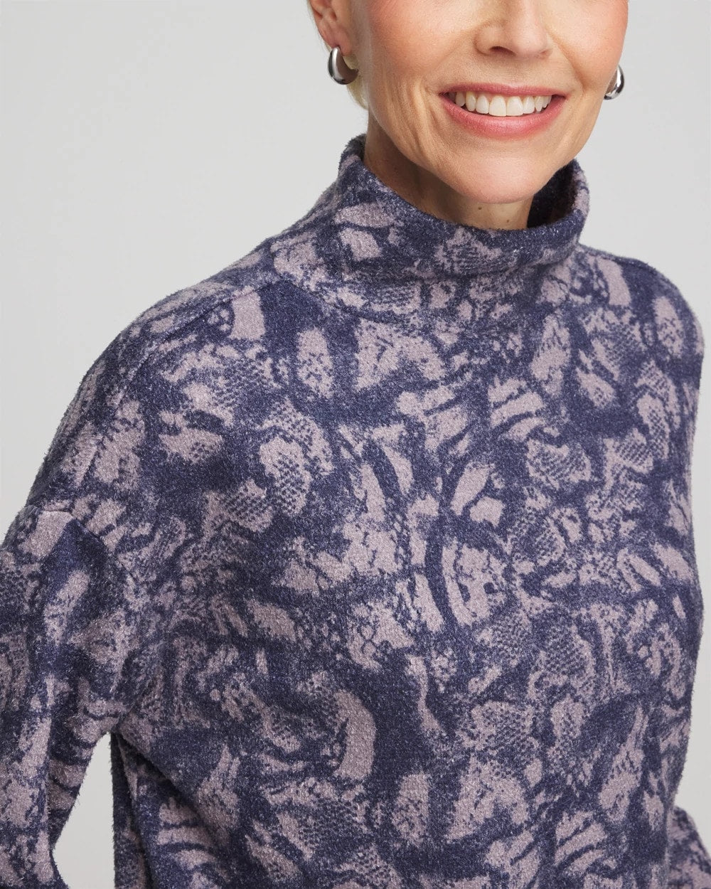 Chico's Women | Animal Cozy Turtleneck INDIGO SKY
