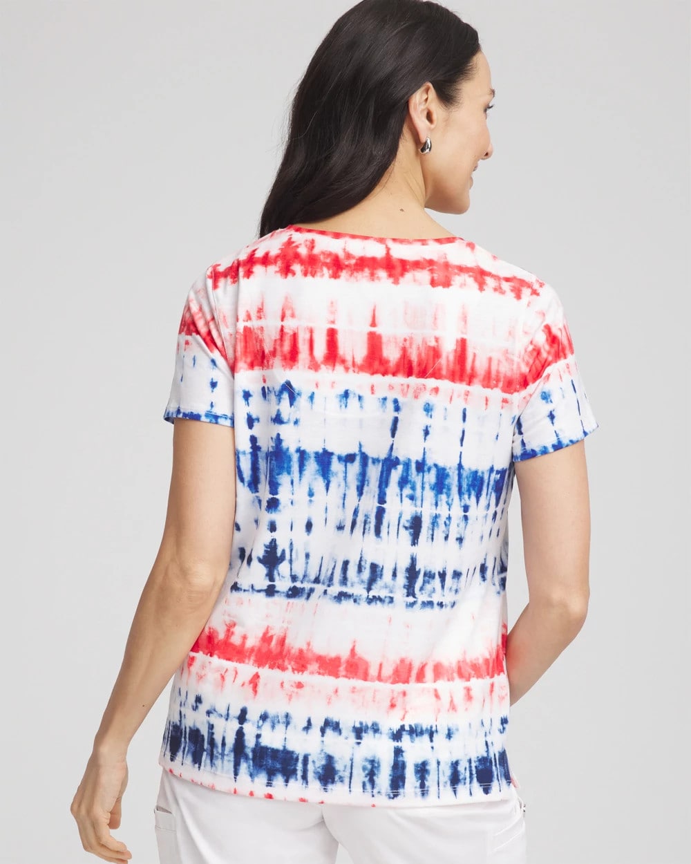 Chico's Women | Zenergy® Americana Tie-dye V-Neck Tee RED GLOW
