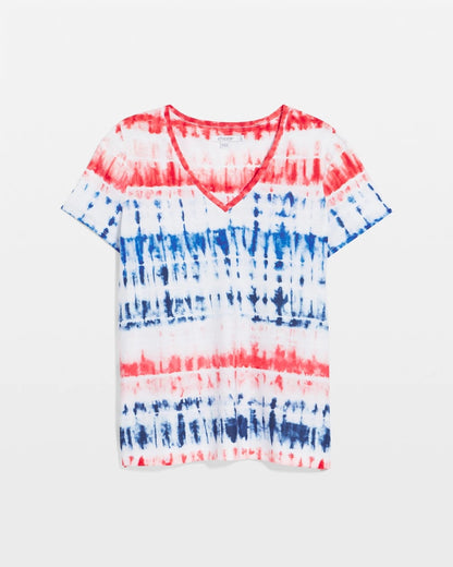 Chico's Women | Zenergy® Americana Tie-dye V-Neck Tee RED GLOW