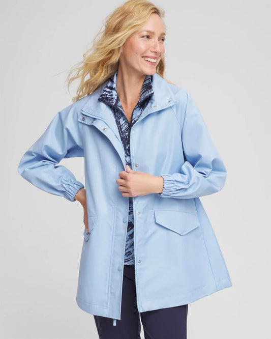 Chico's Women | Zenergy® Twill Rain Jacket CRYSTAL TOPAZ