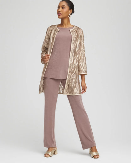 Chico's Women | Travelers™ Collection Champagne Sequins Jacket CHAMPAGNE