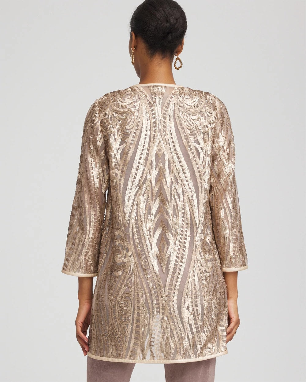 Chico's Women | Travelers™ Collection Champagne Sequins Jacket CHAMPAGNE