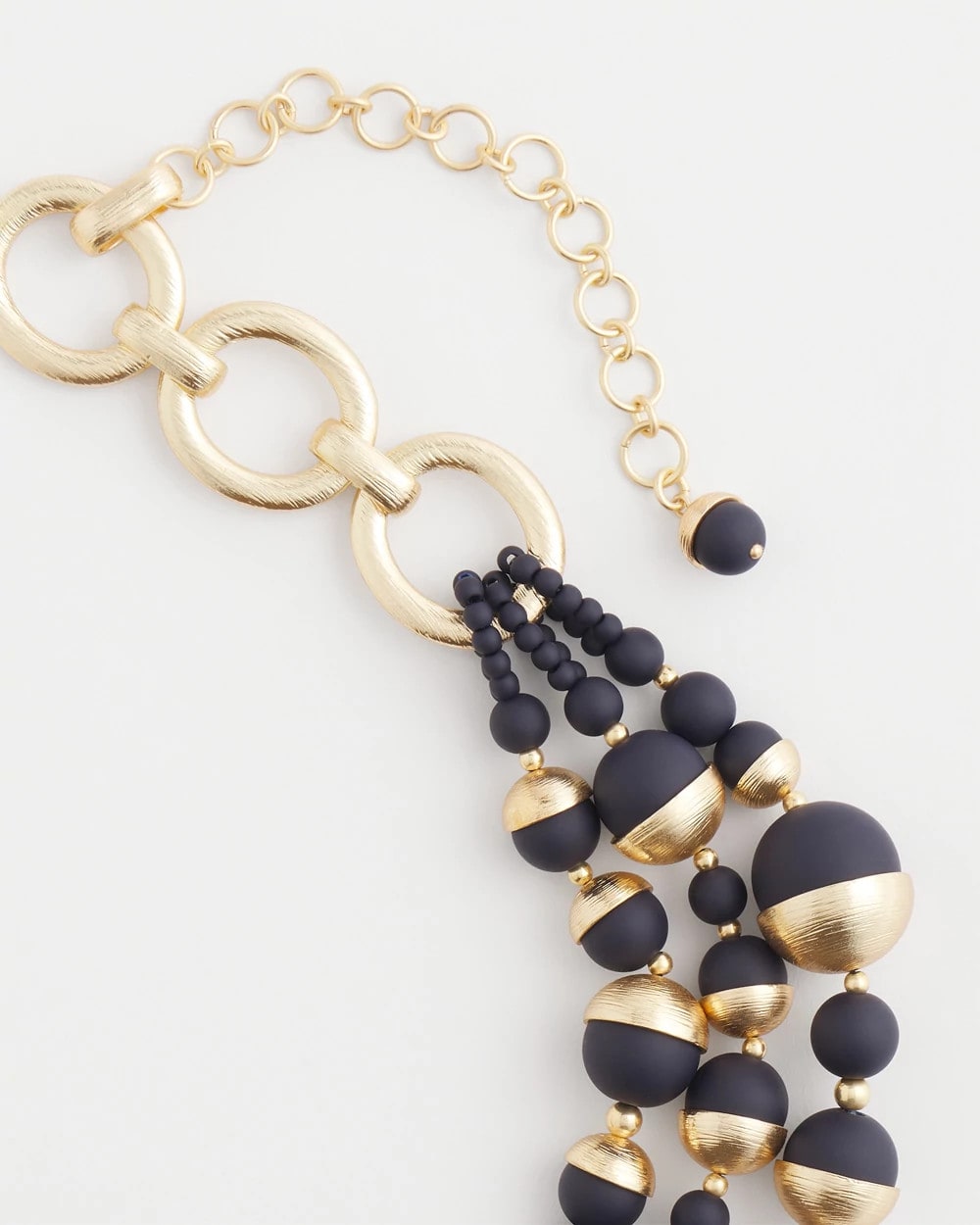 Chico's Women | Gold & Navy Bead Necklace NAVY