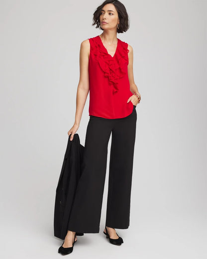Chico's Women | Satin Ruffle Tank CARMINE RED