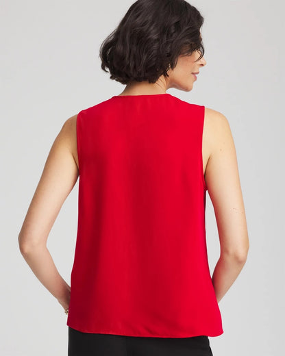 Chico's Women | Satin Ruffle Tank CARMINE RED
