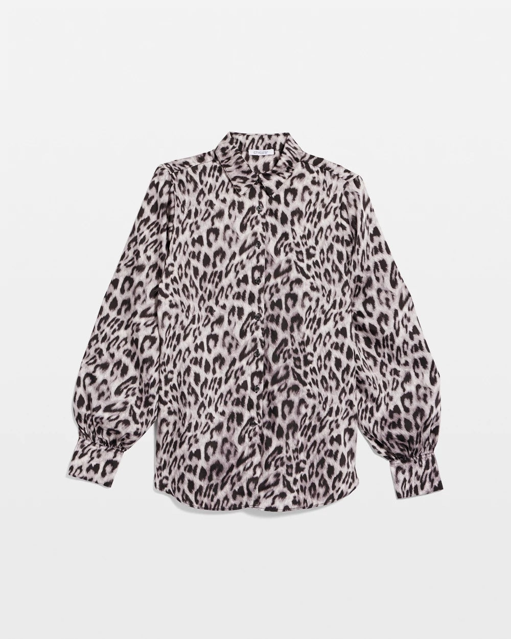 Chico's Women | Faux Silk Snowy Animal Shirt DOVE GRAY