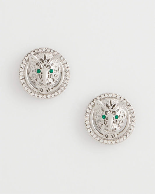 Chico's Women | Green Eye Tiger Clip-On Earrings GREEN