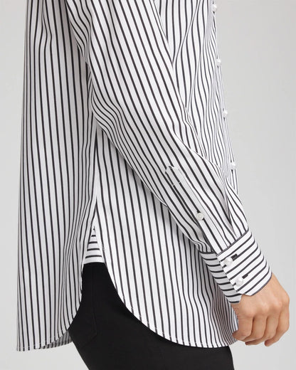 Chico's Women | No Iron™ Lurex Striped Shirt OPTIC WHITE