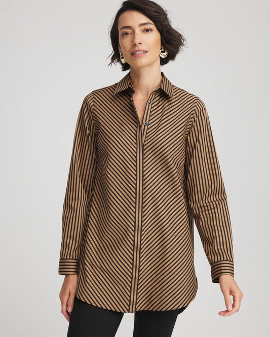 Chico's Women | No Iron™ Slimming Imperial Stripe Tunic BLACK