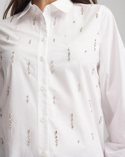 Chico's Women | Jeweled Poplin Shirt ALABASTER