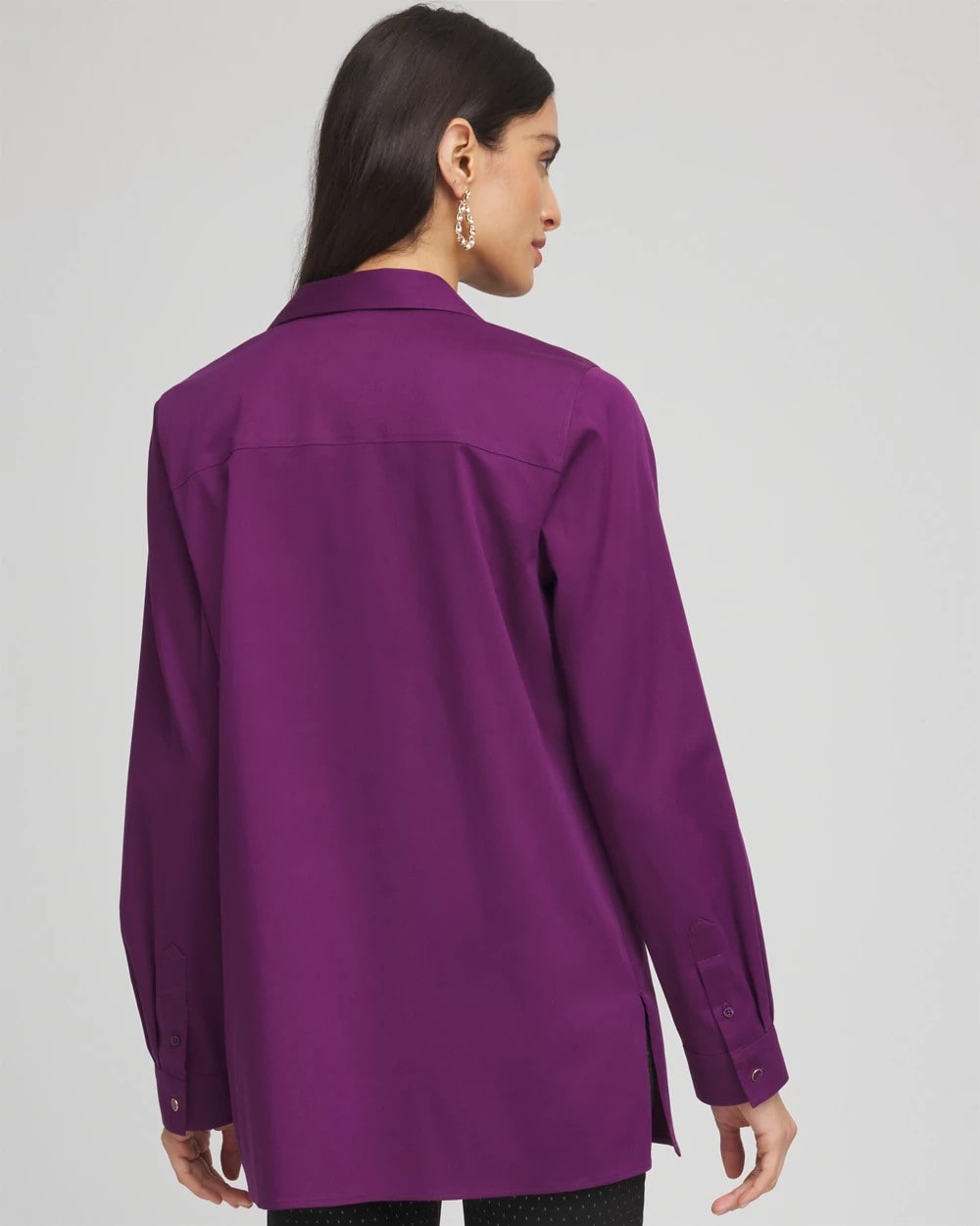Chico's Women | No Iron™ Novelty Button Tunic PURPLE ROYALE