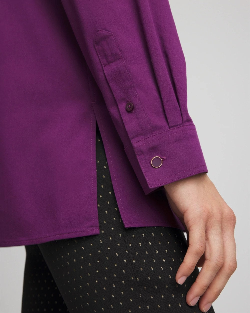Chico's Women | No Iron™ Novelty Button Tunic PURPLE ROYALE