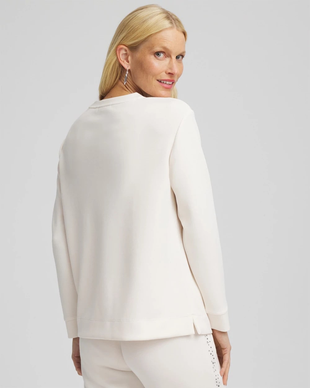 Chico's Women | Zenergy® Rhinestone Pullover Top ENGLISH CREAM