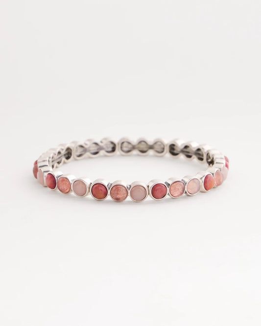 Chico's Women | Quartz & Rhodonite Stone Silvertone Round Stretch SIESTA ROSE