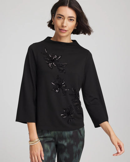Chico's Women | Embellished Structured Top BLACK