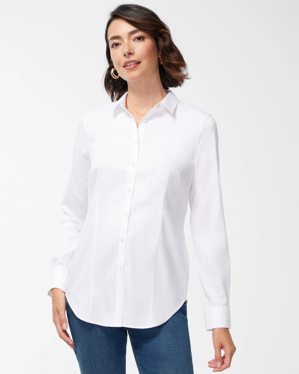 Chico's Women | No Iron™ Fitted Stretch Shirt OPTIC WHITE