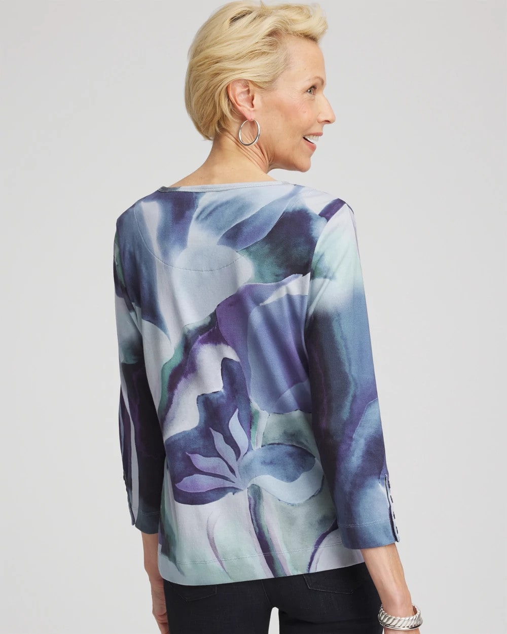 Chico's Women | Pima Button Sleeve Tee PURPLE ELIXIR