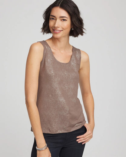 Chico's Women | Foiled Microfiber Tank WALNUT