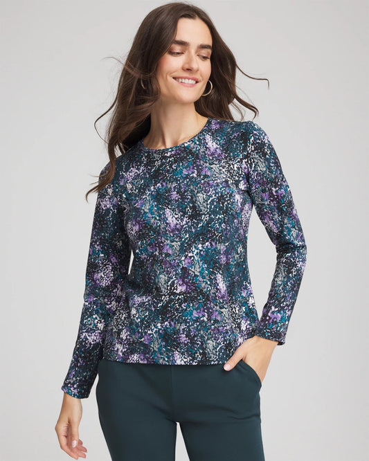 Chico's Women | Zenergy® Soft Brushed Scattered Top TEAL SHADOW