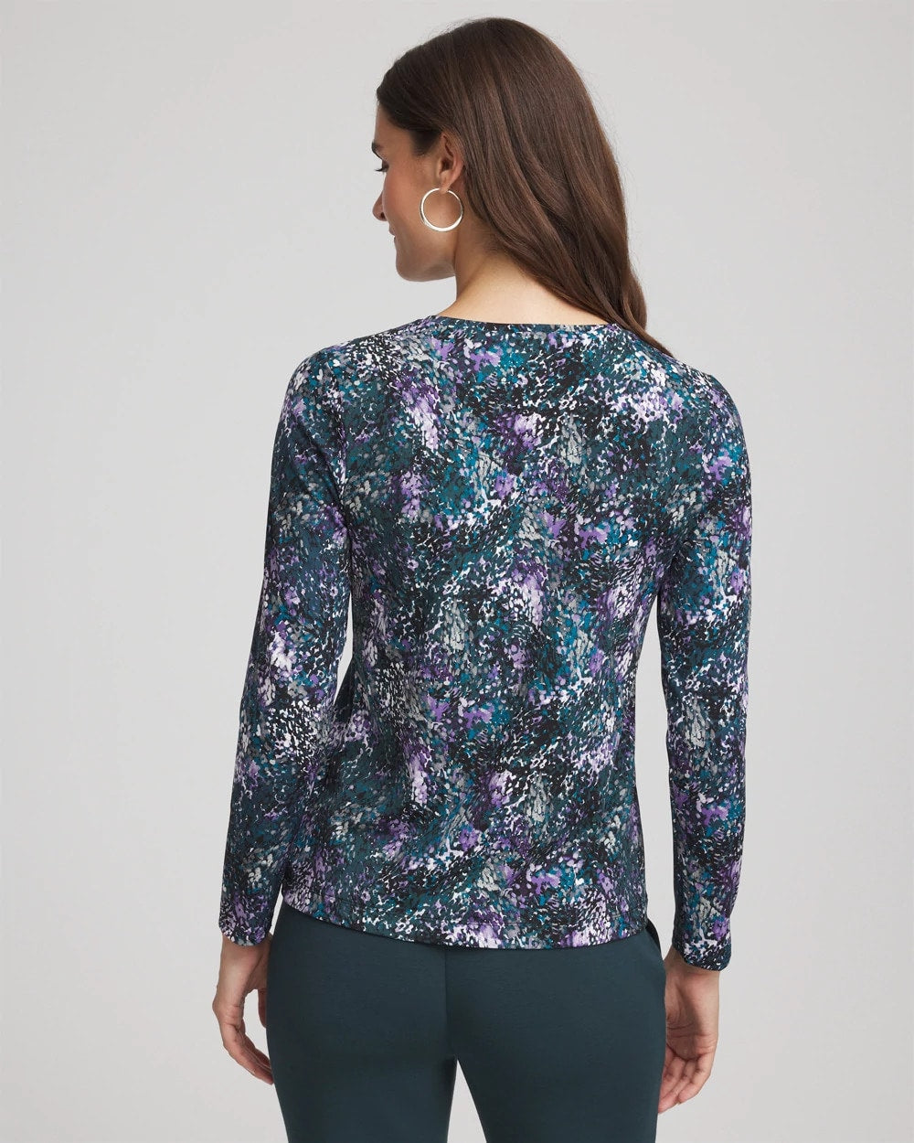 Chico's Women | Zenergy® Soft Brushed Scattered Top TEAL SHADOW