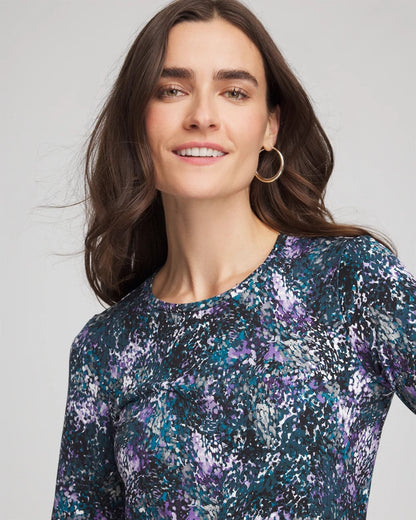Chico's Women | Zenergy® Soft Brushed Scattered Top TEAL SHADOW