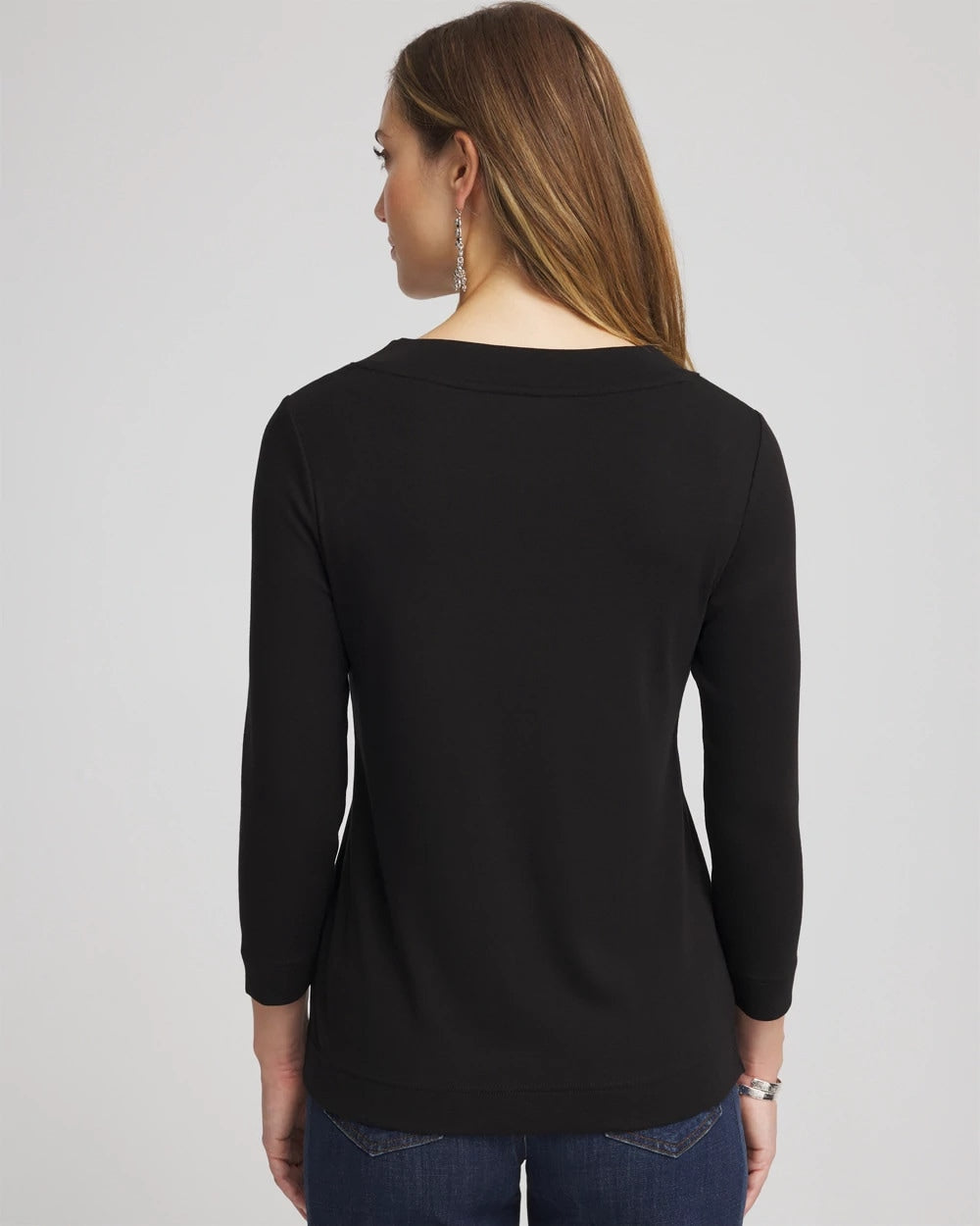 Chico's Women | Pima Cotton 3/4 Sleeve Tee BLACK