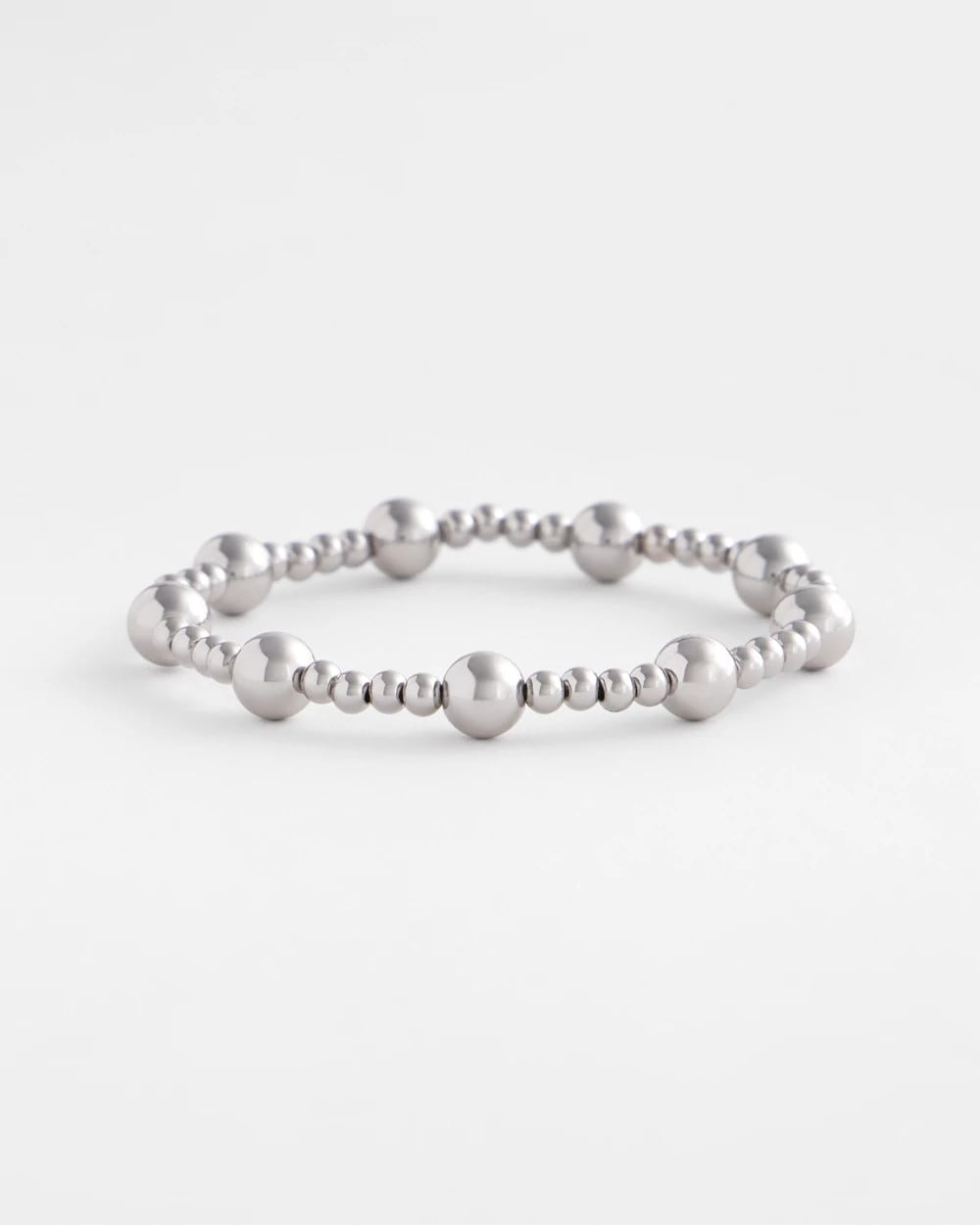 Chico's Women | Silver-tone Medium Bead Stretch Bracelet