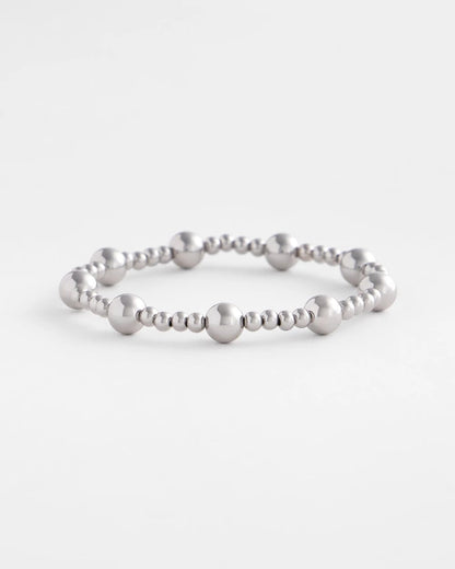 Chico's Women | Silver-tone Medium Bead Stretch Bracelet