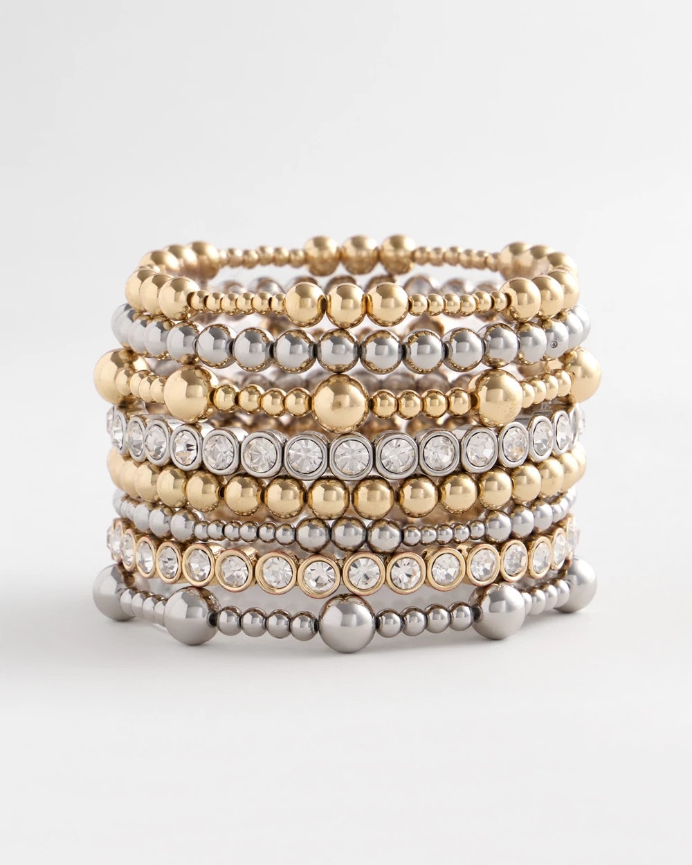 Chico's Women | Silver-tone Medium Bead Stretch Bracelet
