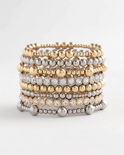 Chico's Women | Silver-tone Medium Bead Stretch Bracelet