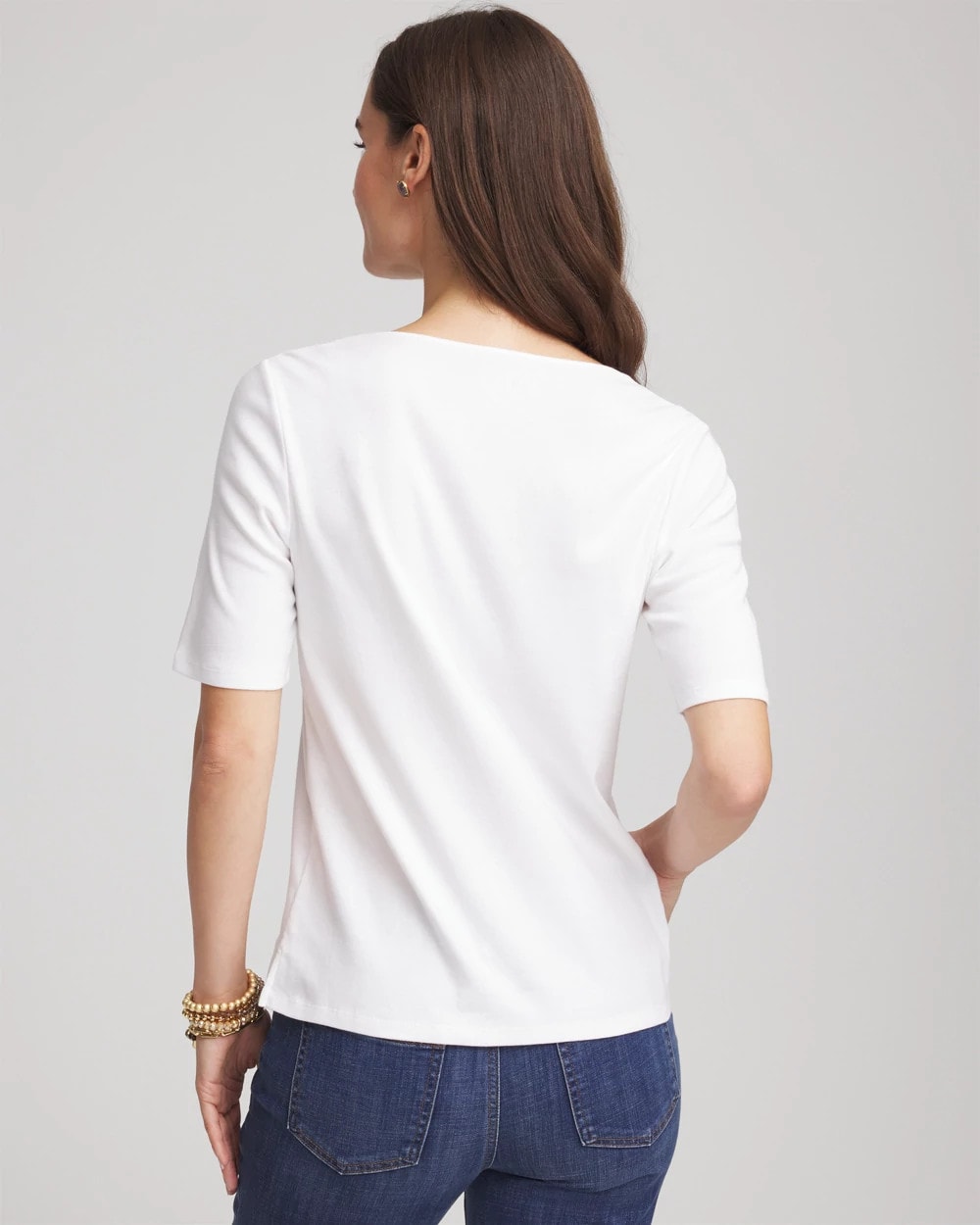 Chico's Women | Pima Cotton Henley Tee ALABASTER