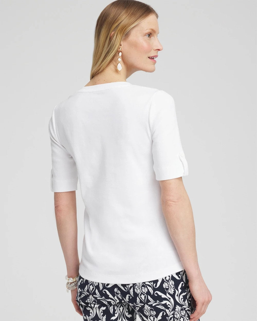 Chico's Women | Everyday V-Neck Pima Tee ALABASTER