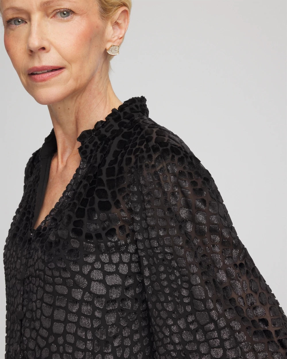 Chico's Women | Burnout Velvet Blouse BLACK